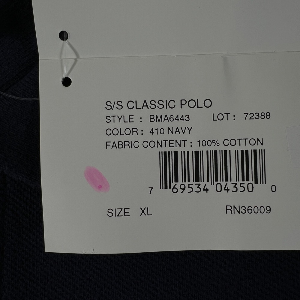 Calvin Klein Jeans Polo Shirt Mens XL Navy Blue Classic Cotton‎ Short Sleeve NWT - Picture 6 of 10